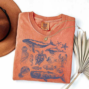 Vintage 90s Sea Animals Ocean Life T-Shirt
