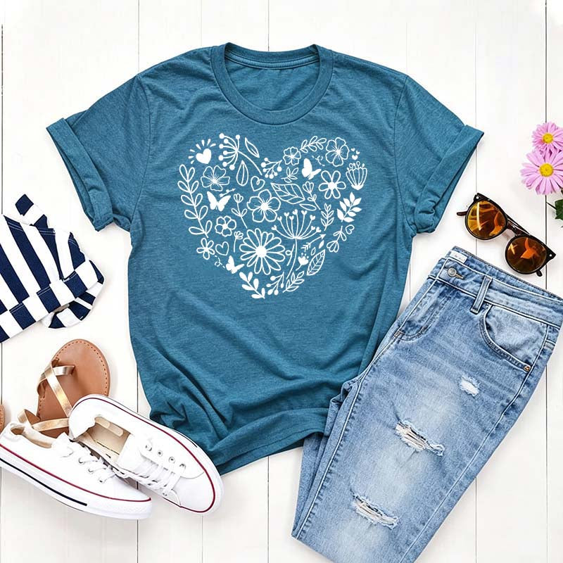Cute Wildflowers Heart Plant Mama T-Shirt