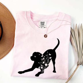 Black Lab Mom Labrador Dog Flowers T-Shirt