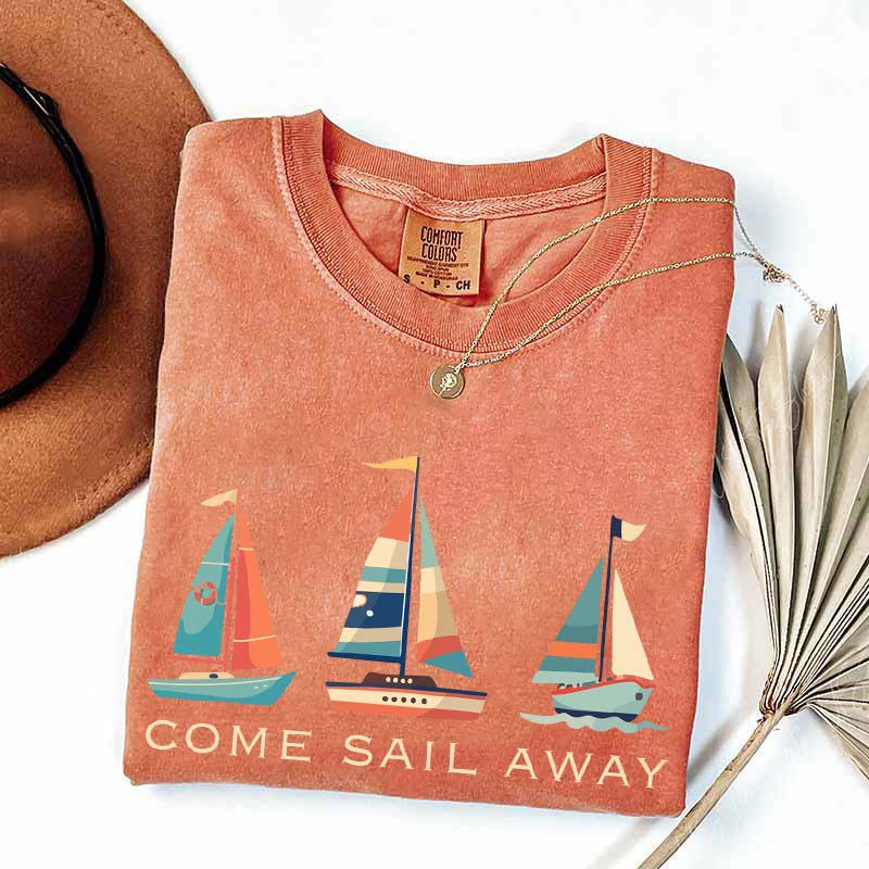 Colorful Sailboat Nautical Beach T-Shirt