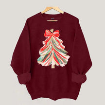 Red Bow Christmas Tree Sweatshirt