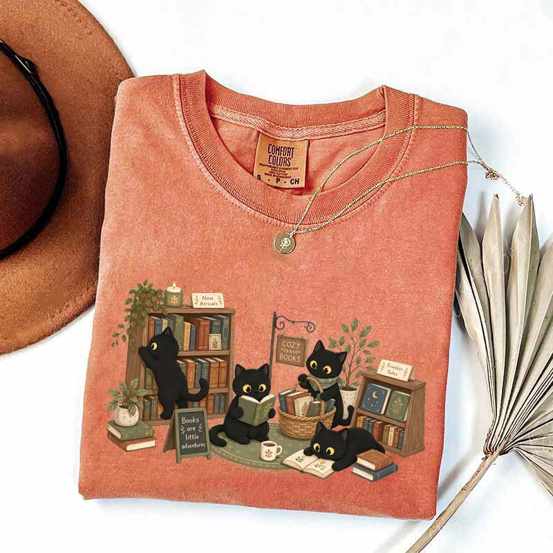 Comfort Colors Bookstore Black Cats T-Shirt