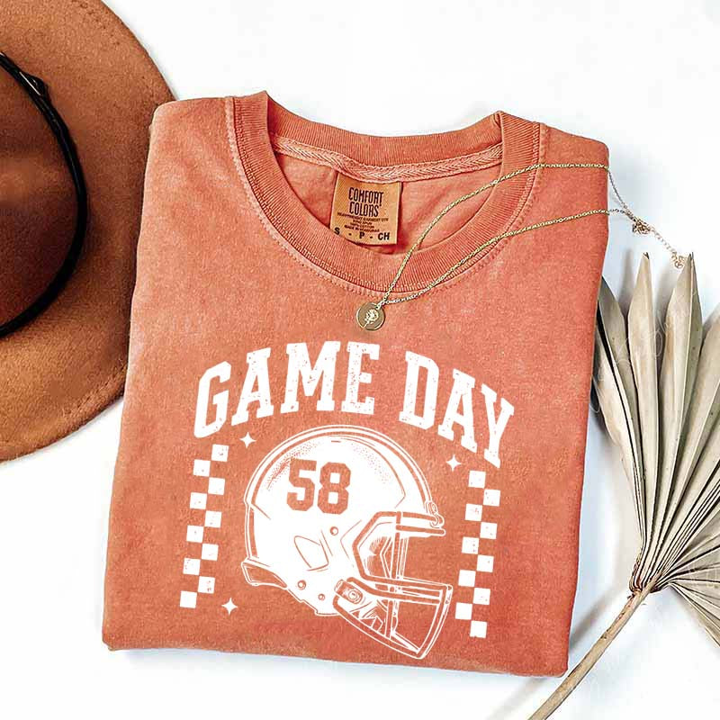 Football Season Game Day Custom Number T-Shirt