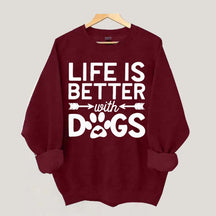 Life Is Better With Dogs Heavy Blend Sweatshirt