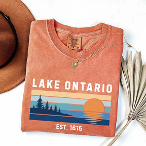 Lake Ontario Great Lakes Sunset Graphic T-Shirt