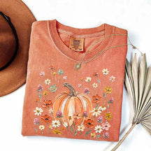 Autumn Floral Wildflower Pumpkin Season T-Shirt