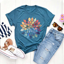 Floral Mandala Yoga Leaves T-Shirt