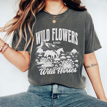 Women Vintage Wild Flowers T-Shirt