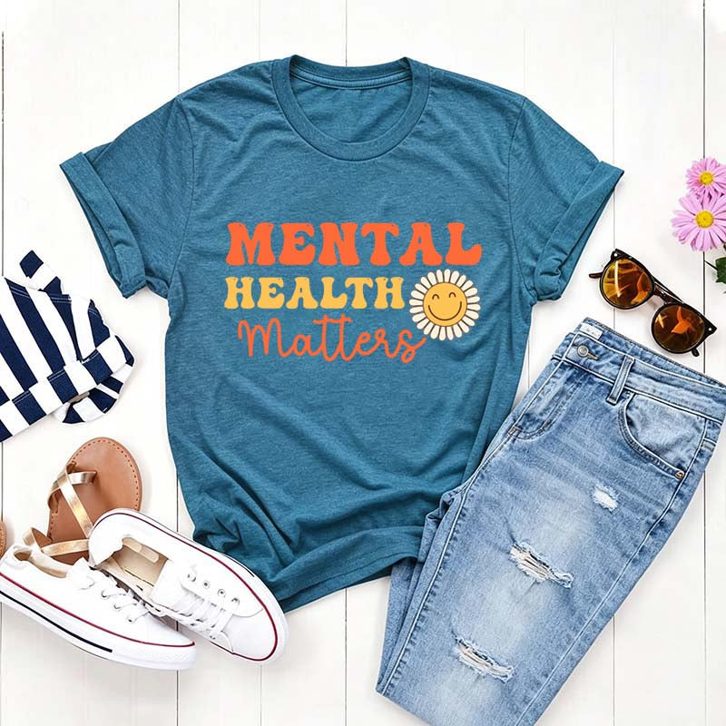 Mental Health Matters Psychologist Sunflower T-Shirt