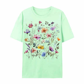 Boho Purple Floral Wildflowers T-Shirt