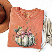 Watercolor Pumpkin Womens Halloween T-Shirt