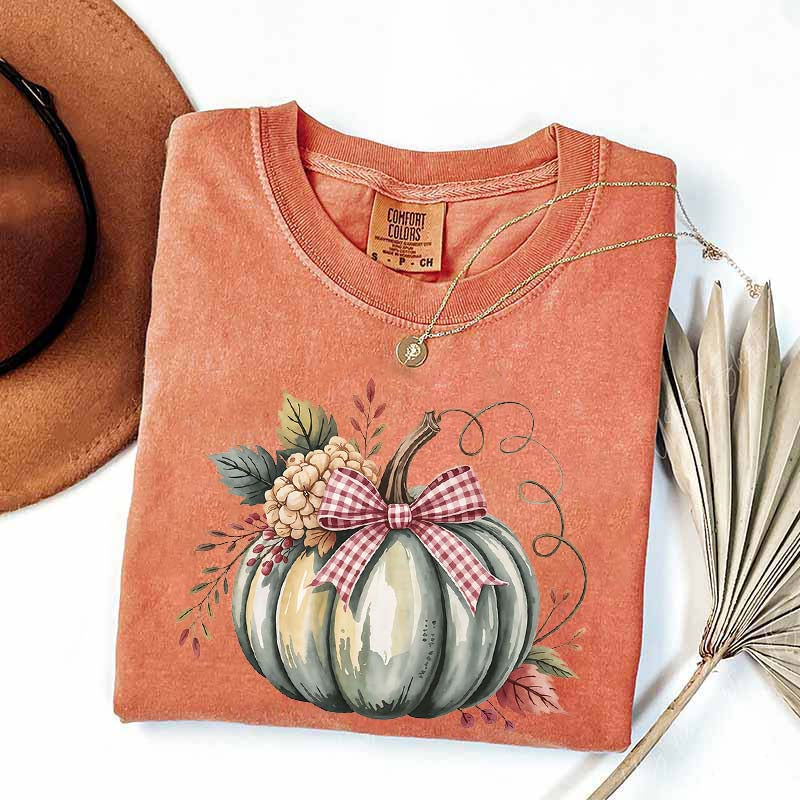 Watercolor Pumpkin Womens Halloween T-Shirt