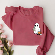 Cute Ghost Drinking Iced Coffee Sweatshirt