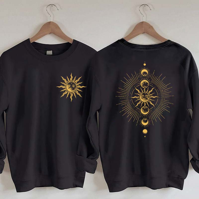 Celestial Moon Phase And Sun Sweatshirt