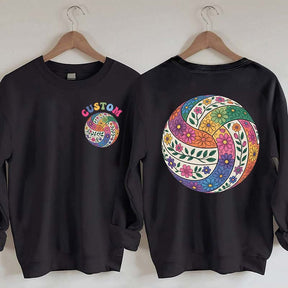 Personalized Volleyball Floral Sweatshirt