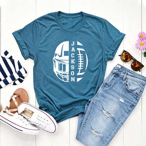 Personalized Football Mom T-Shirt