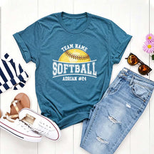 Custom Name Number Softball T-Shirt