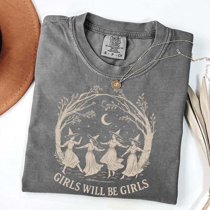 Vintage Girls Will Be Girls Witch T-Shirt