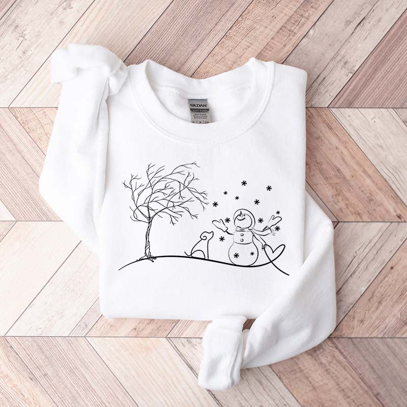 Let It Snow Winter Snowman Dog Sweatshirt