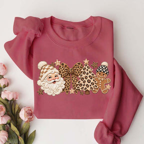 Leopard Christmas Comfort Colors Santa Sweatshirt