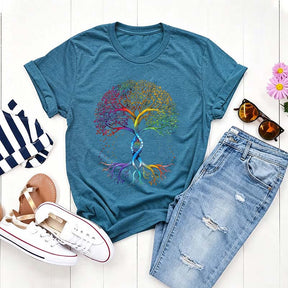 Pride Tree of Life Rainbow DNA T-Shirt