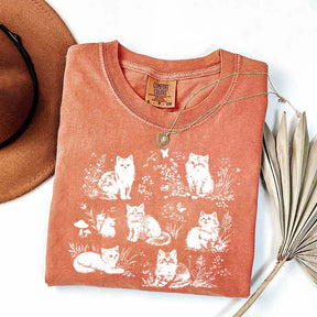 Vintage 90s Cats Pet Floral T-Shirt