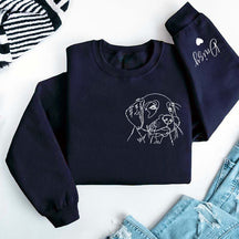Custom Pet Portrait Line Art Sweatshirt
