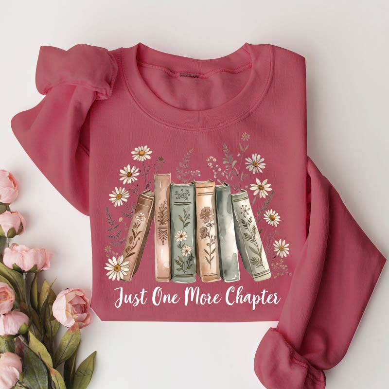 Just One More Chapter Retro Flowers Sweatshirt