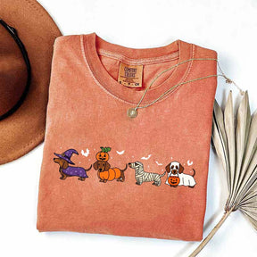 Dachshund Cute Ghost Dogs Halloween T-Shirt