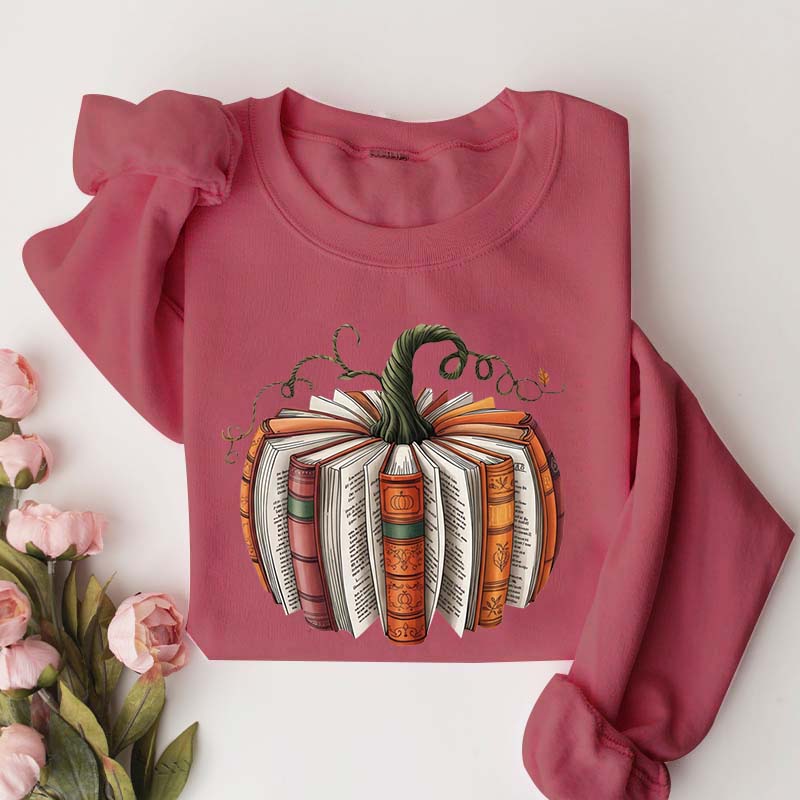 Fall Book Pumpkin Halloween Sweatshirt