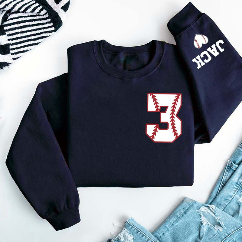 Personalized Baseball Heart Sweatshirt