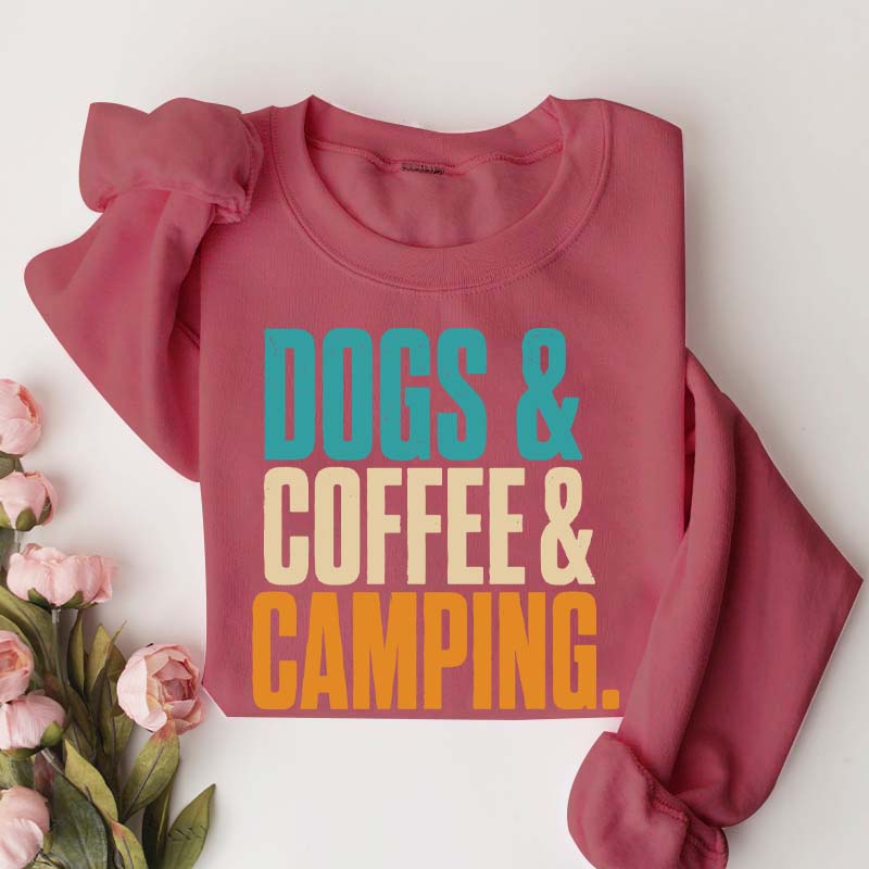 Dogs Coffee Camping Adventure Sweatshirt