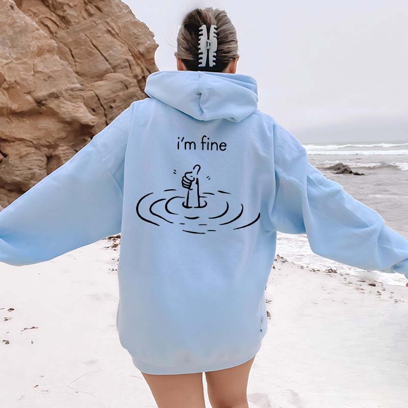 I'm Fine Back Print Hoodie