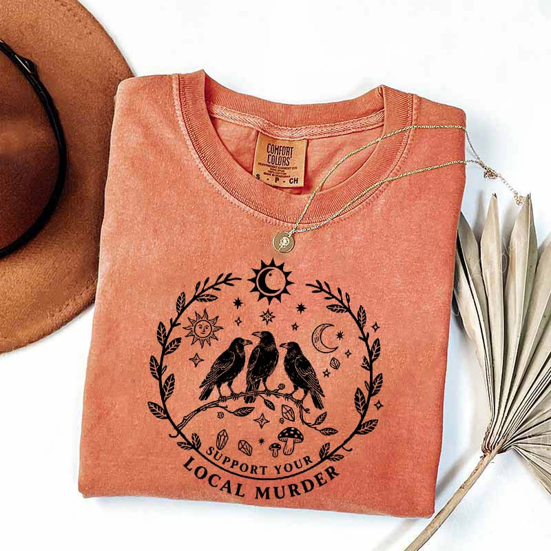 Support Your Local Murder Sun And Moon T-Shirt