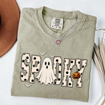 Retro Spooky Halloween Ghost White Dots T-Shirt