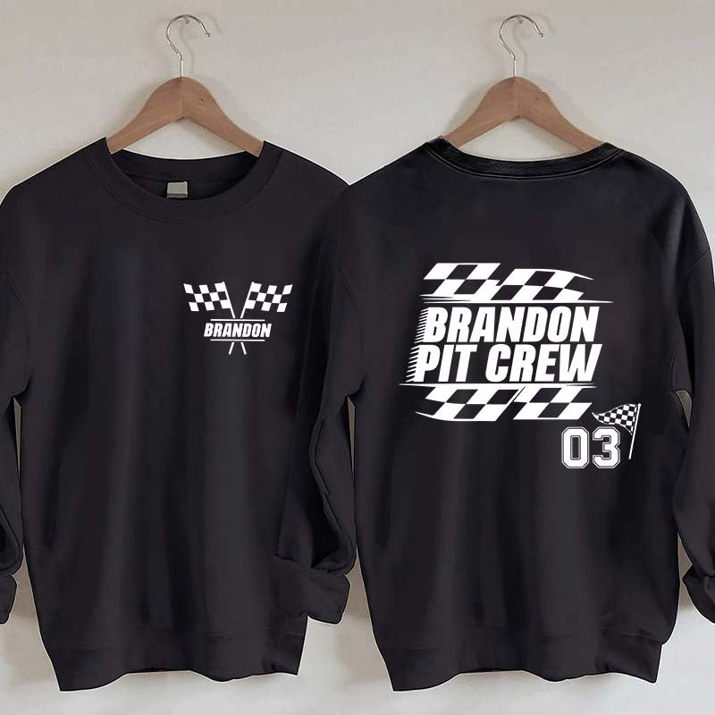Personalized Pit Crew Racing Sweatshirt