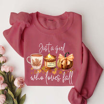Just A Girl Who Loves Fall Football Coffee Sweatshirt