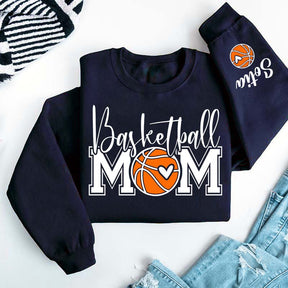 Custom Basketball Mom Cute Heart Sweatshirt