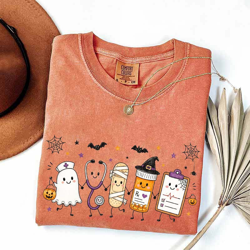 Halloween Nursing Doodle T-Shirt
