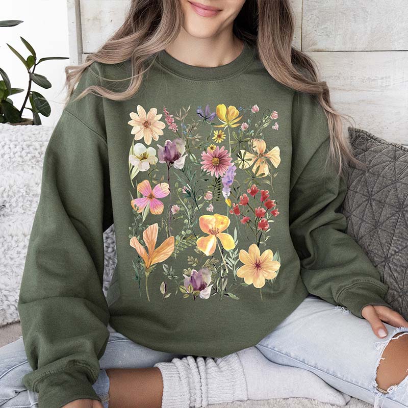 Mountain Meadow Pressed Flowers Sweatshirt