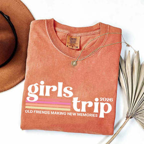 Custom Girls Trip Matching Friends Vacation T-Shirt