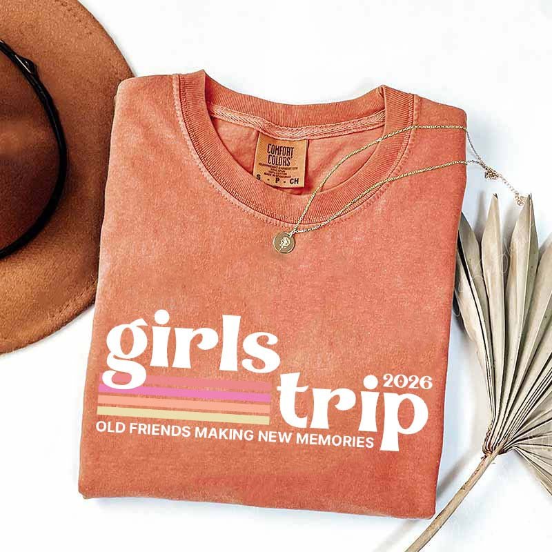 Custom Girls Trip Matching Friends Vacation T-Shirt