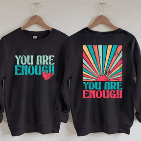 You Are Enough Vintage Retro Rainbow Sweatshirt