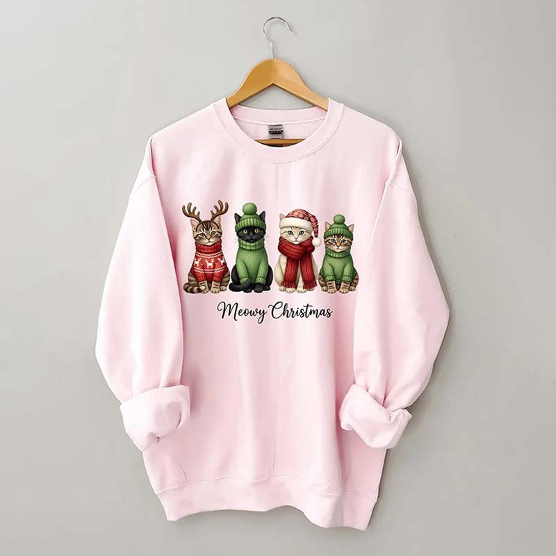 Funny Meowy Christmas Sweatshirt