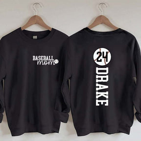 Custom Baseball Name And Number Mom Sweatshirt