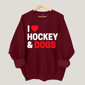 I Love Hockey & Dogs Sweatshirt