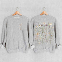 Vintage Sweatshirt mit gepressten Blumen