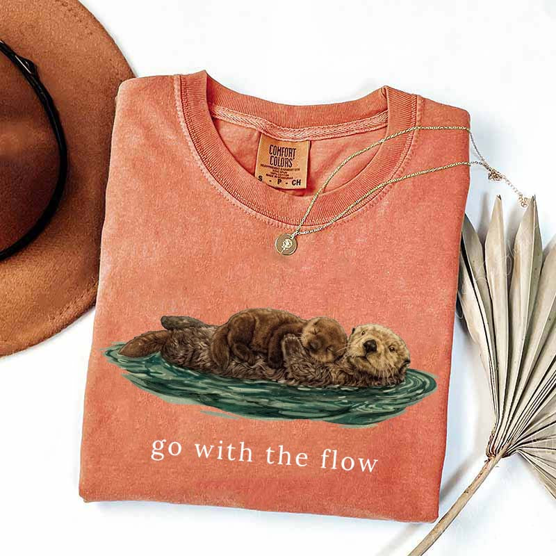 Go With The Flow Cute Otter T-Shirt