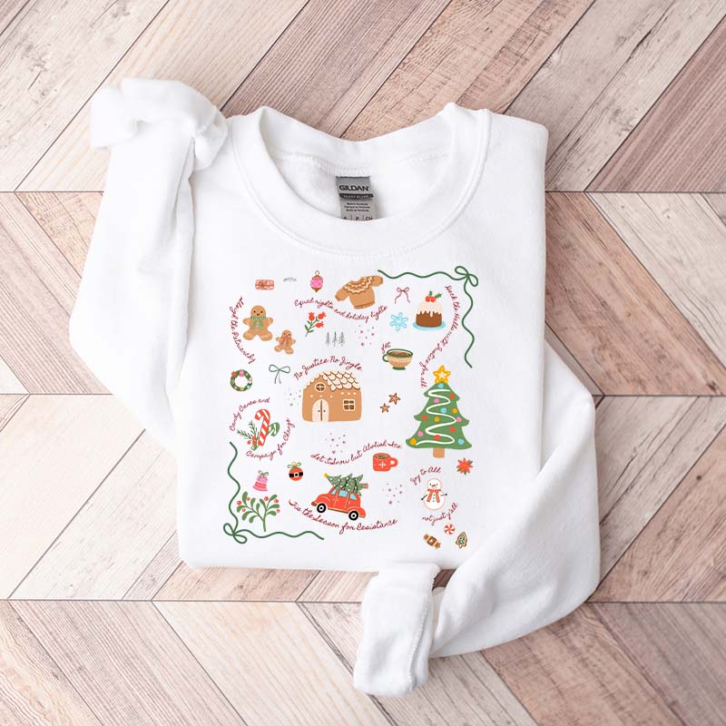 Doodle Christmas Liberal Values Political Protest Sweatshirt