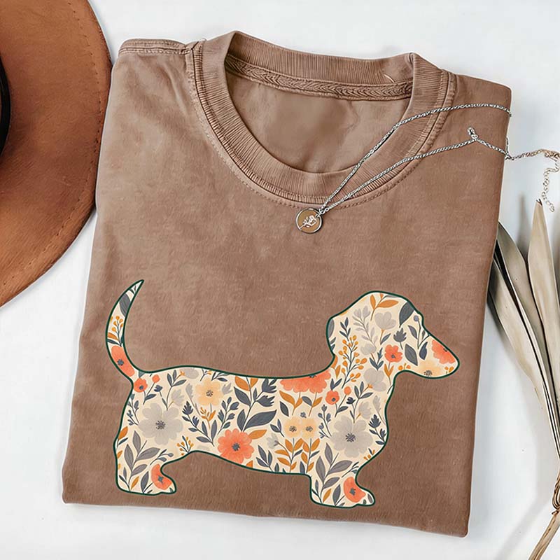 Comfort Colors Floral Dachshund T-Shirt